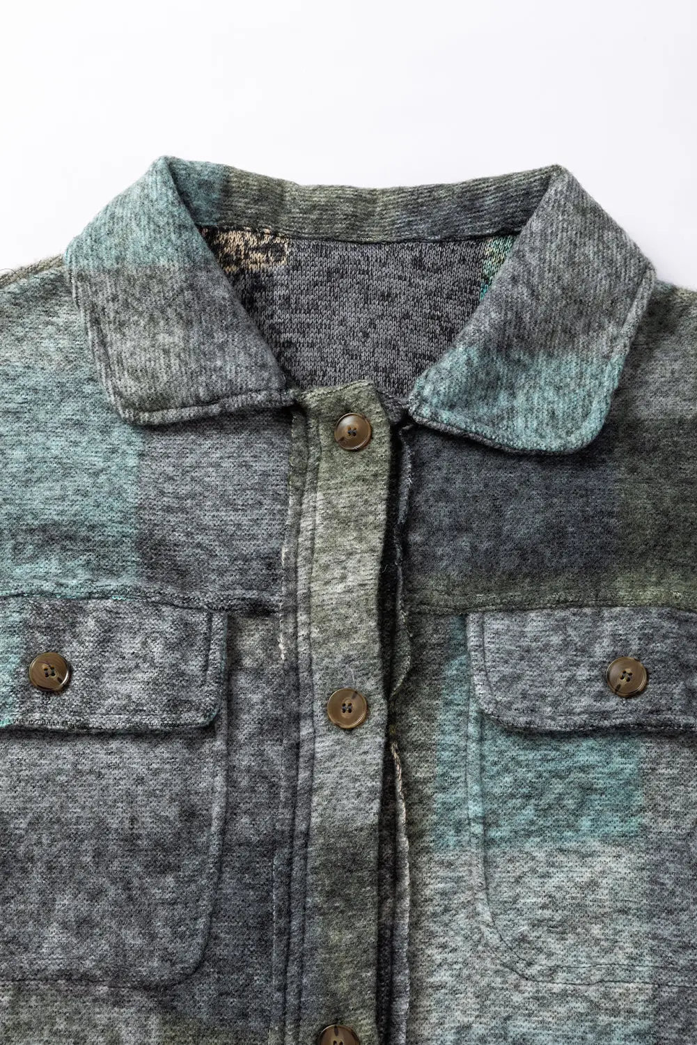 MultiColour Brushed Plaid Pocketed Oversize Shacket eAura