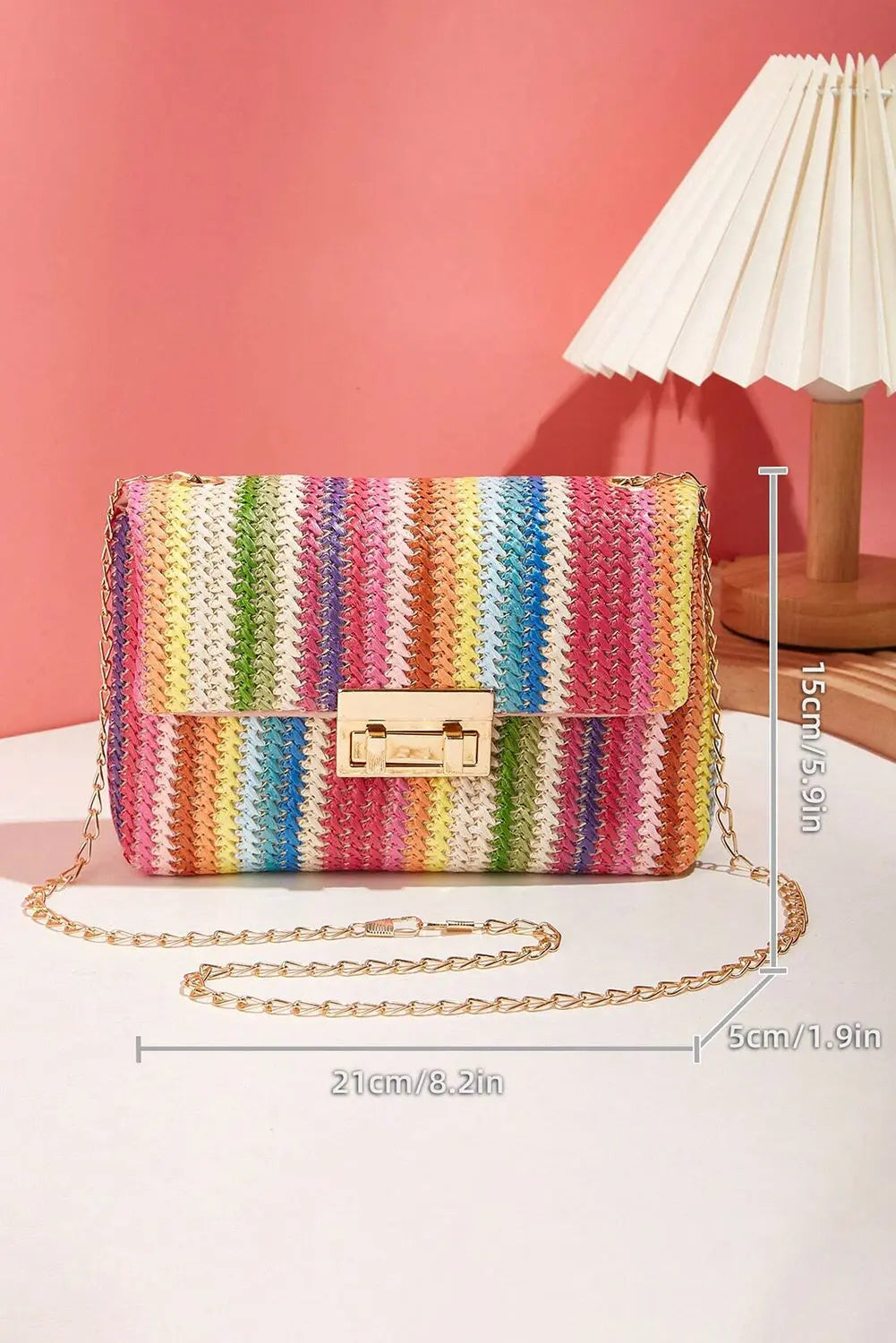 Multicolour Bohemian Woven Gold Chain Shoulder Bag Beagle Boutique Fashion Outlet