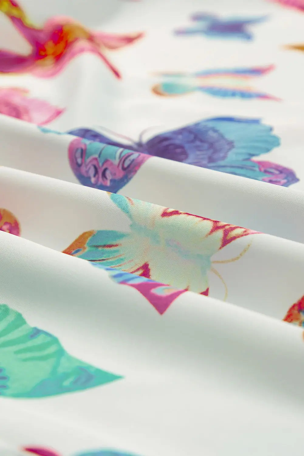 Multicolour Butterfly Pattern Short Sleeve Shirt Pyjamas Set eAura