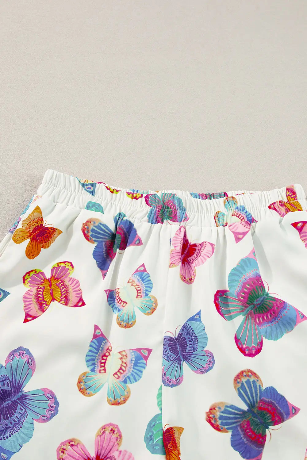 Multicolour Butterfly Pattern Short Sleeve Shirt Pyjamas Set eAura