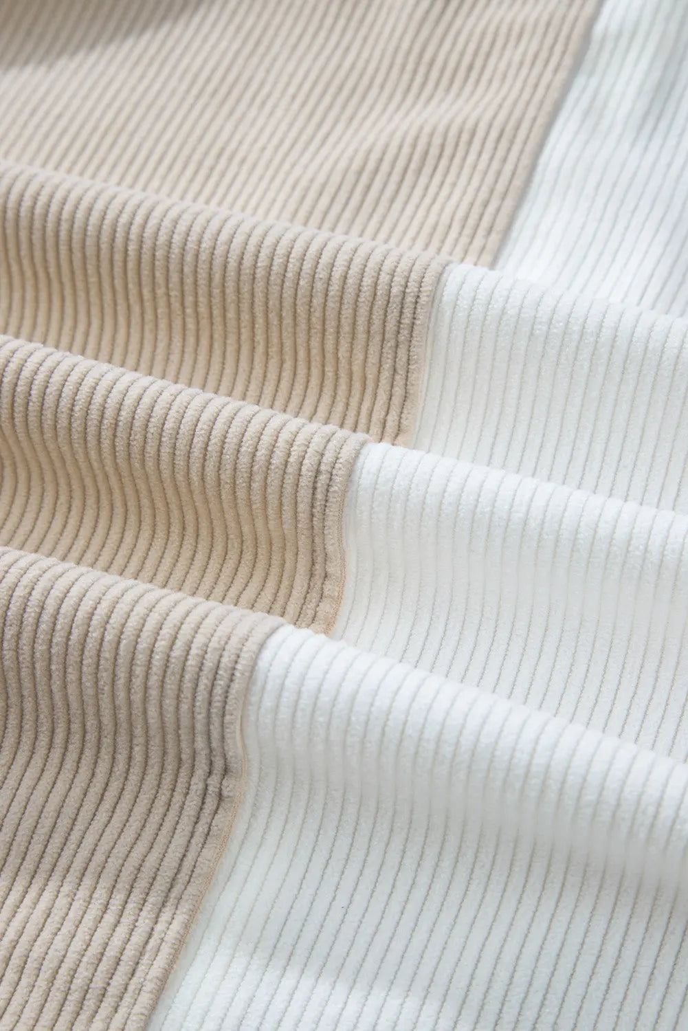 Multicolour Corduroy Colourblock Loose Shacket - eAura