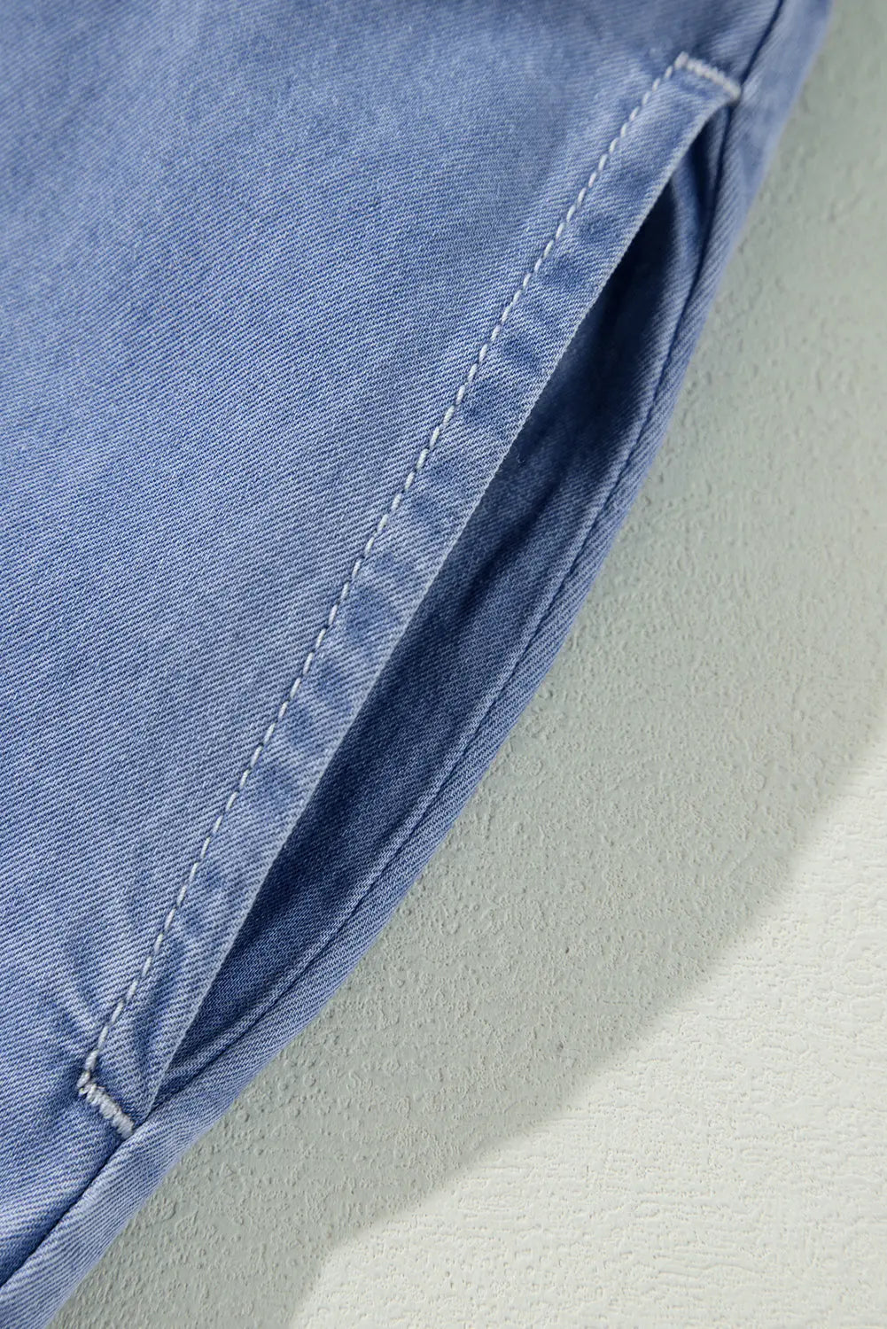 Myosotis Chambray Deep V Neck Bracelet Sleeve Maxi Dress - eAura