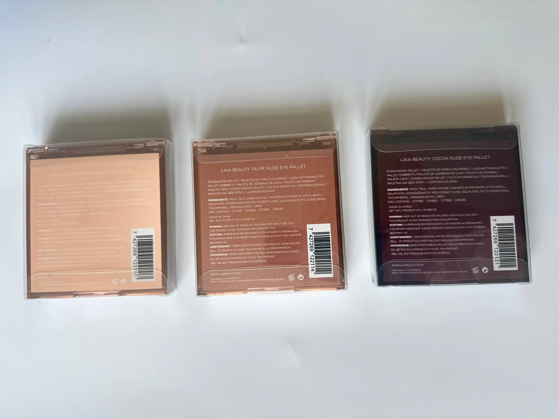 NUDE LAIA Beauty Eyeshadow Palette x 3 Cocoa, Taupe & Cream - BB Fashion Outlet
