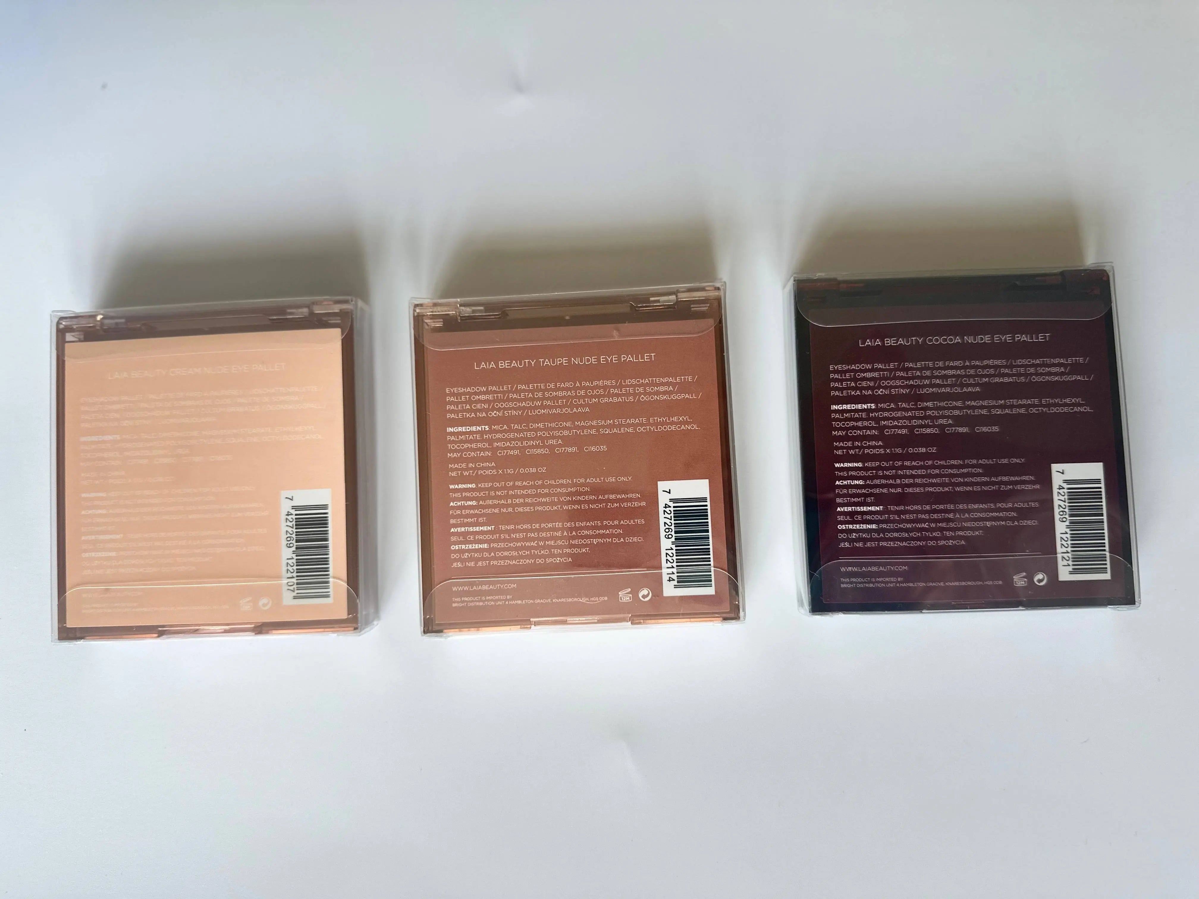 NUDE LAIA Beauty Eyeshadow Palette x 3 Cocoa, Taupe & Cream - BB Fashion Outlet