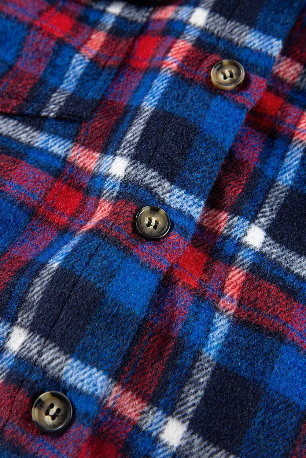 Navy Blue Plaid Flap Pocket Button Up Shacket Beagle Boutique Fashion Outlet