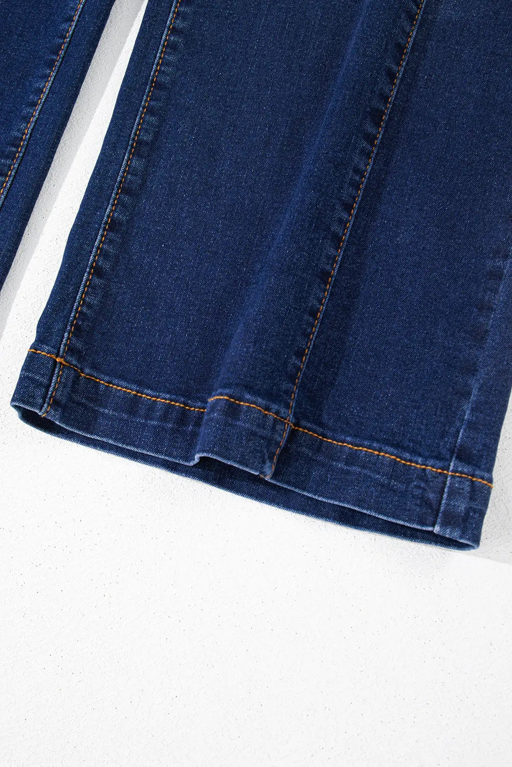 Navy Blue Plus Size Seamed Wide Leg High Waist Jeans Beagle Boutique Fashion Outlet