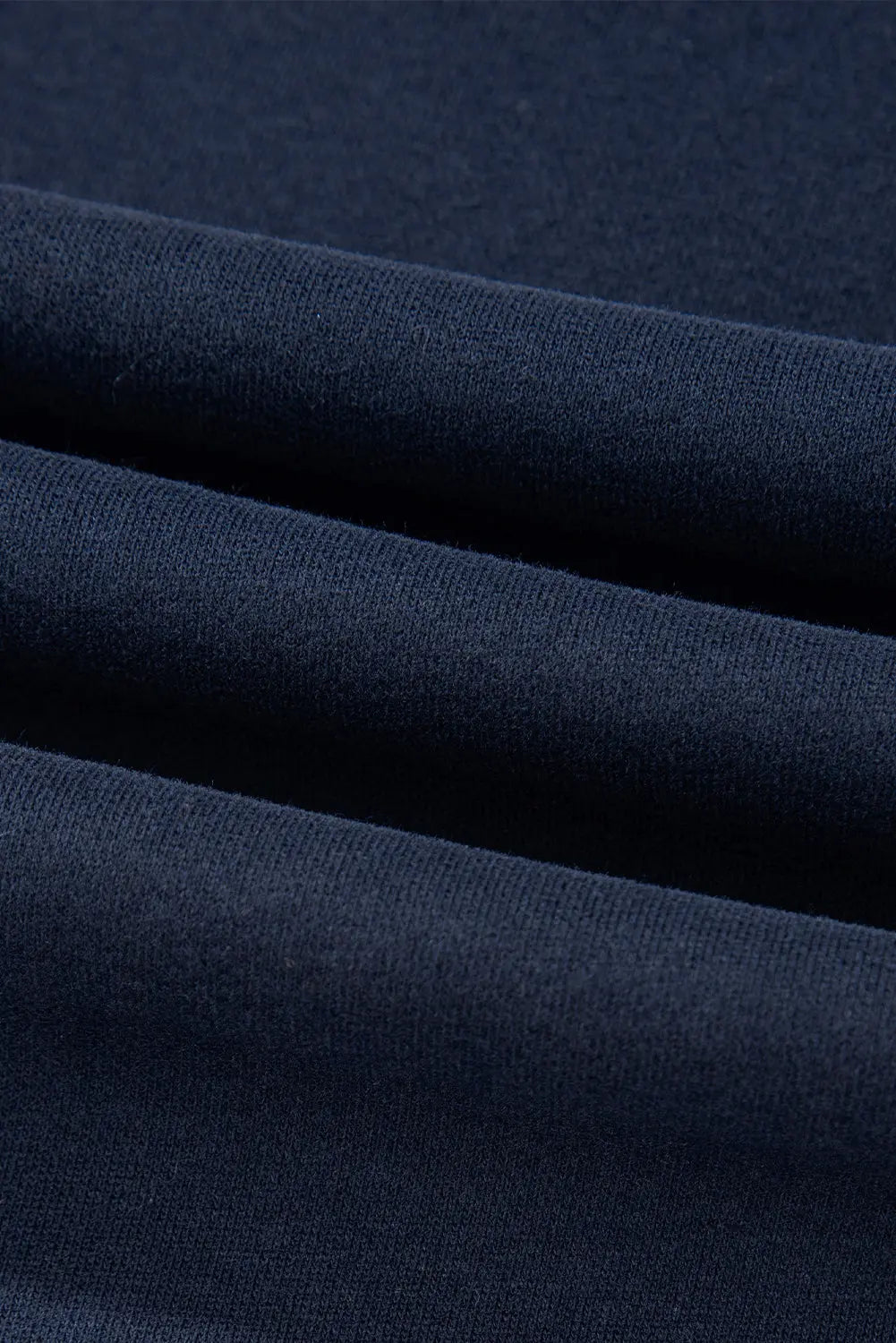 Navy Blue Solid Colour Fleece Lined Drawstring Waist Casual Trousers Beagle Boutique Fashion Outlet