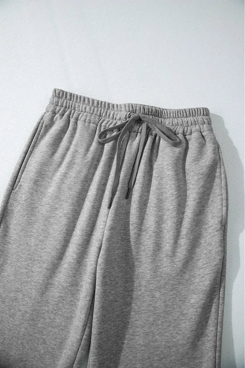 Navy Blue Solid Colour Fleece Lined Drawstring Waist Casual Trousers Beagle Boutique Fashion Outlet