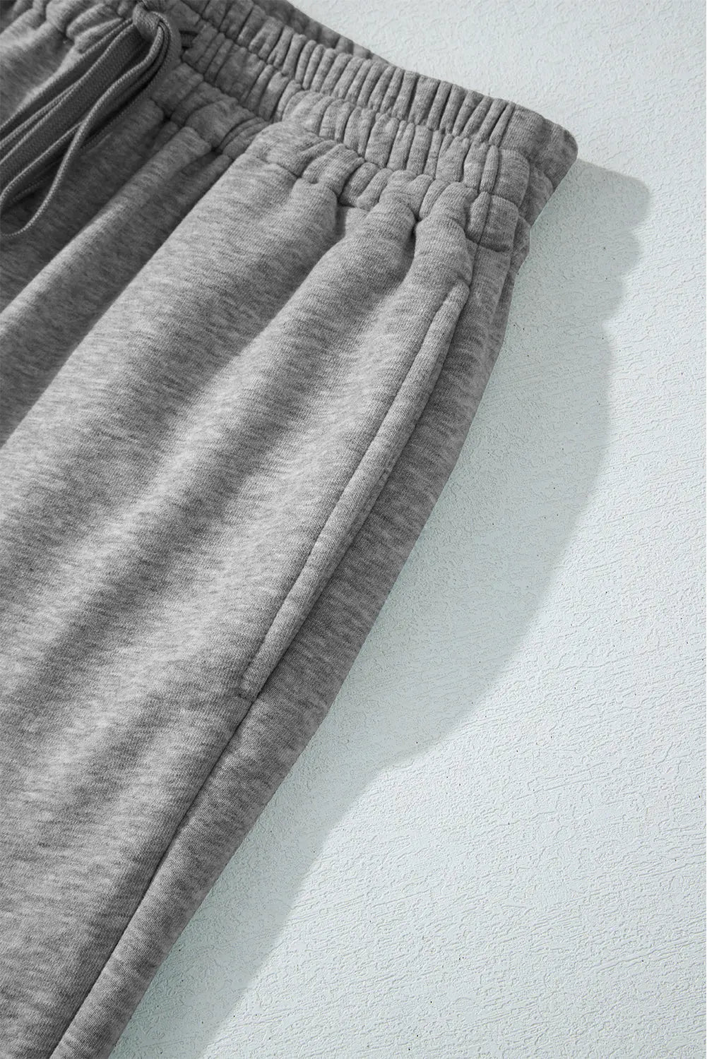 Navy Blue Solid Colour Fleece Lined Drawstring Waist Casual Trousers Beagle Boutique Fashion Outlet