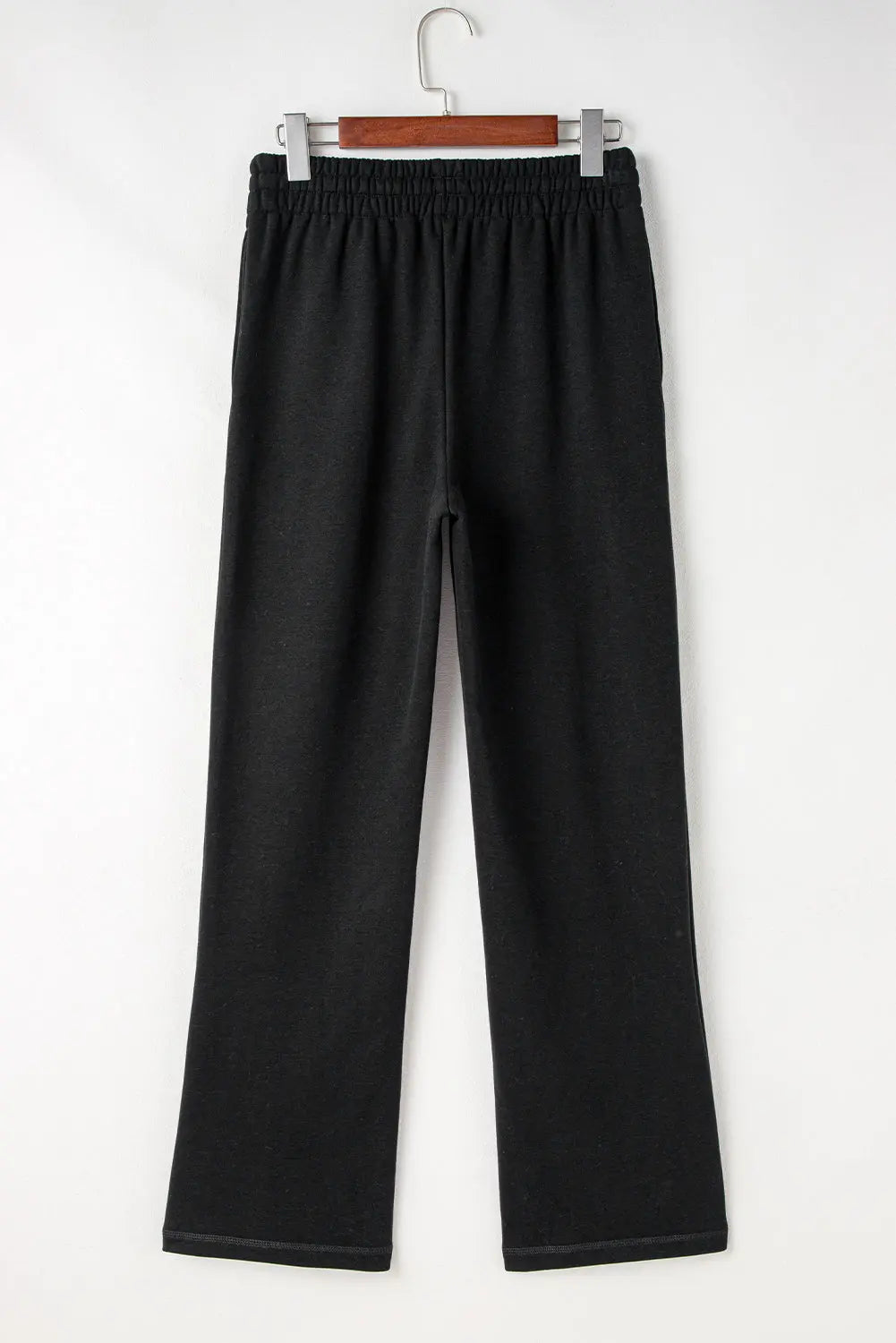 Navy Blue Solid Colour Fleece Lined Drawstring Waist Casual Trousers Beagle Boutique Fashion Outlet