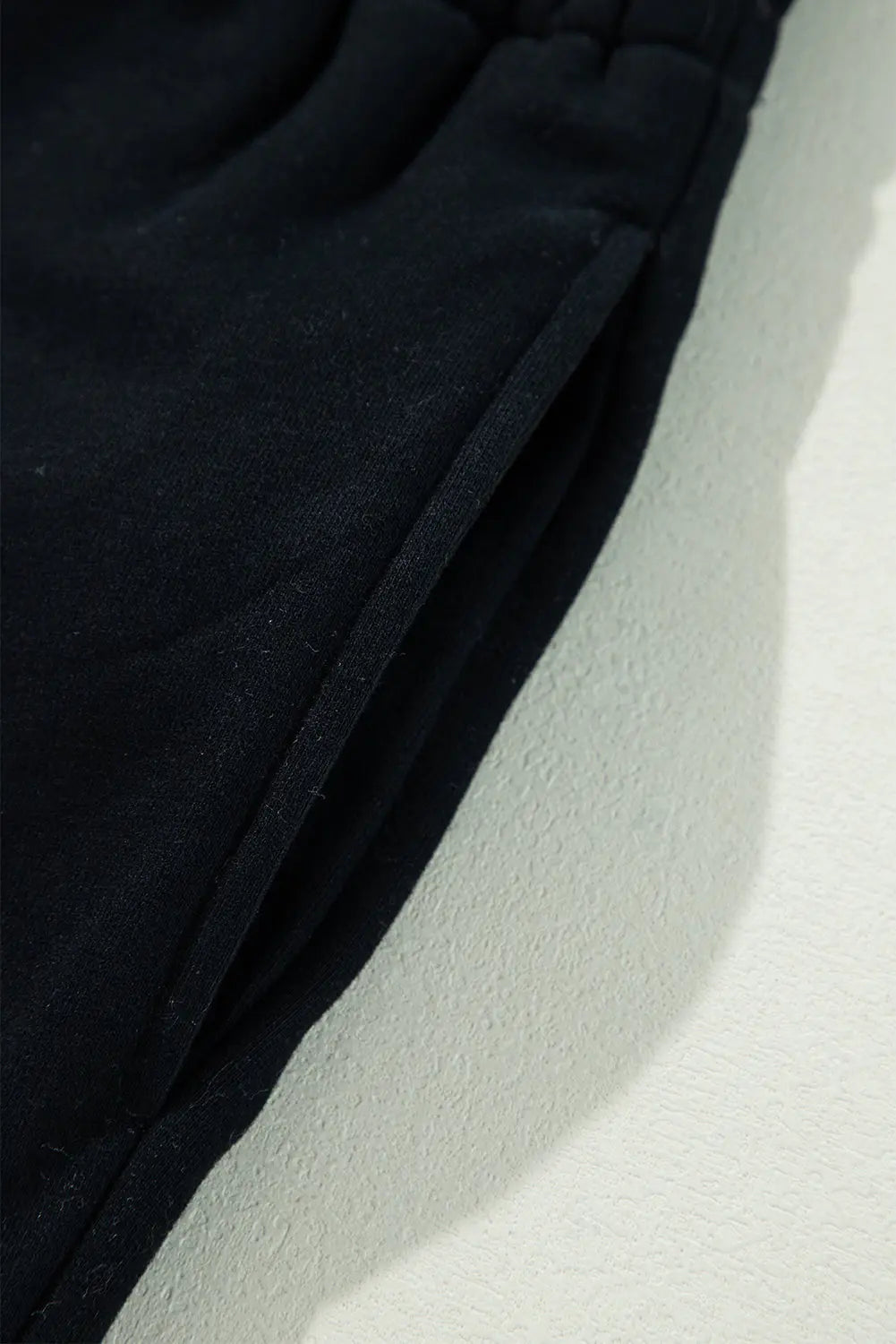Navy Blue Solid Colour Fleece Lined Drawstring Waist Casual Trousers Beagle Boutique Fashion Outlet