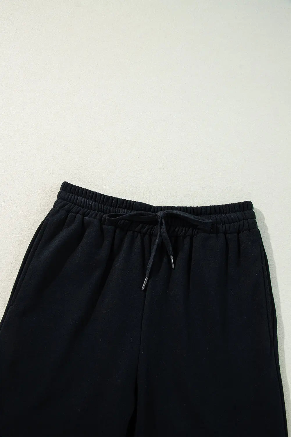 Navy Blue Solid Colour Fleece Lined Drawstring Waist Casual Trousers Beagle Boutique Fashion Outlet