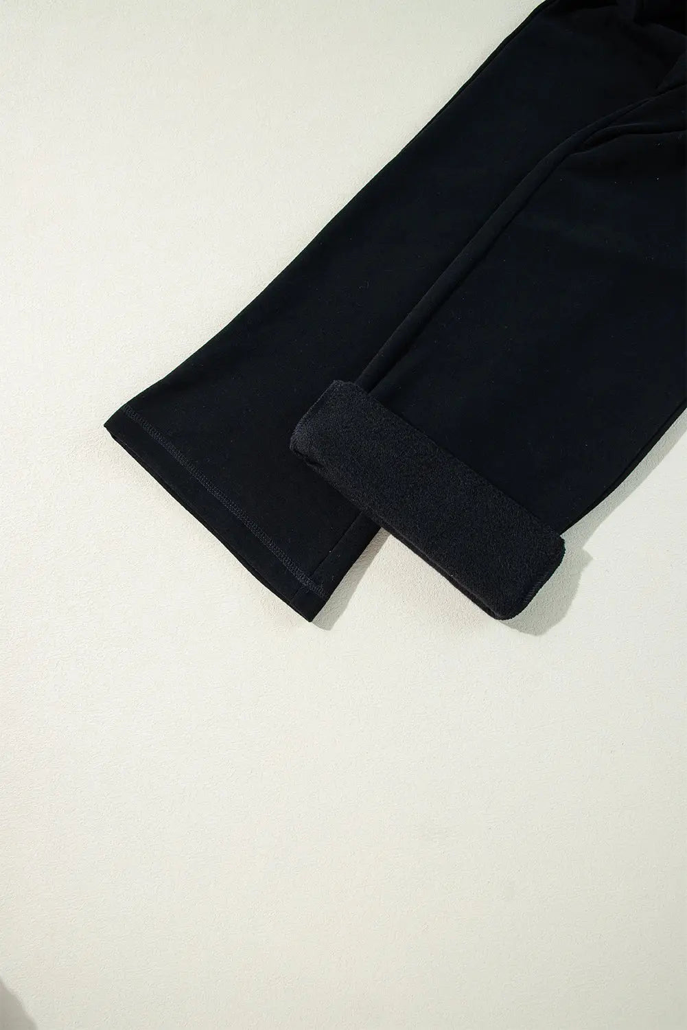 Navy Blue Solid Colour Fleece Lined Drawstring Waist Casual Trousers Beagle Boutique Fashion Outlet
