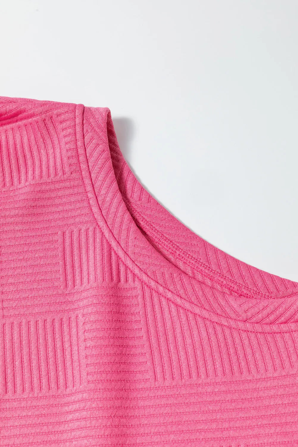 Navy Blue Textured Loose Slouchy Long Sleeve Top and Trousers Set - eAura