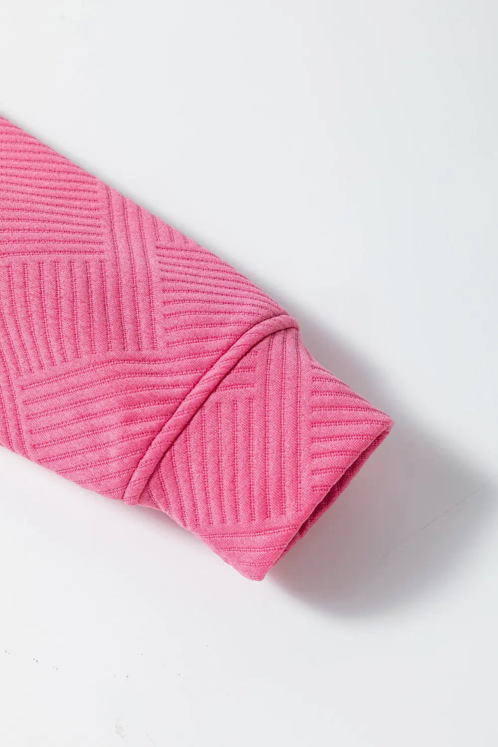 Navy Blue Textured Loose Slouchy Long Sleeve Top and Trousers Set - eAura