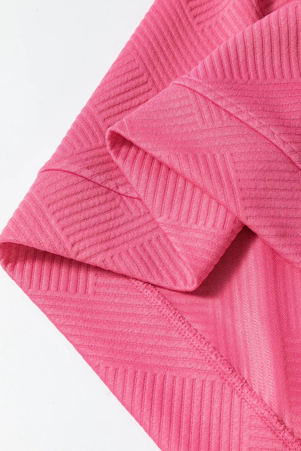 Navy Blue Textured Loose Slouchy Long Sleeve Top and Trousers Set - eAura