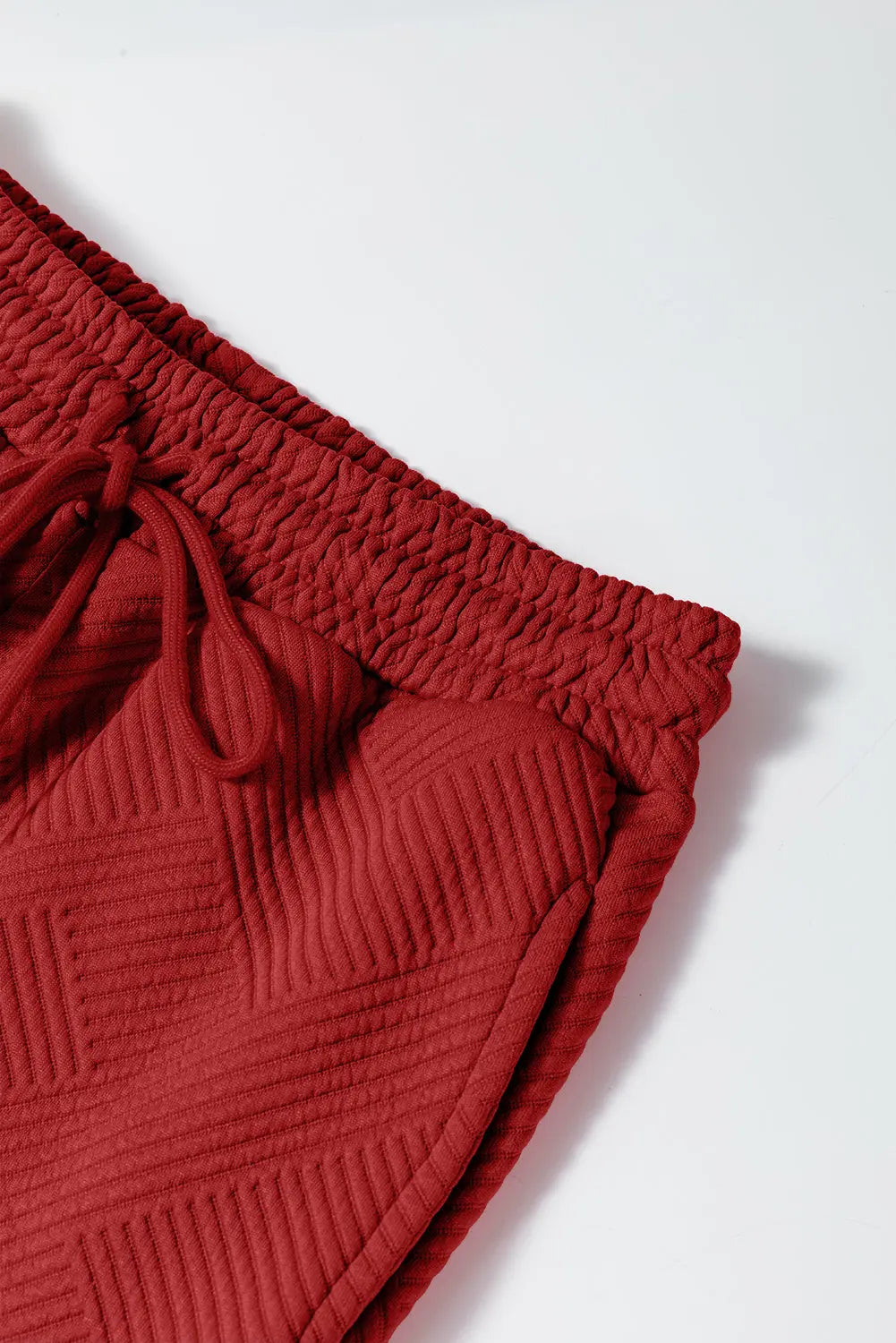 Navy Blue Textured Loose Slouchy Long Sleeve Top and Trousers Set - eAura