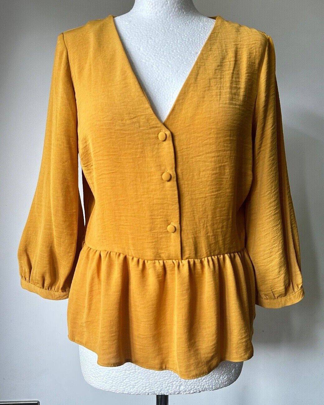 New Look Peplum Blouse Sizes 8 10 12 14 16 Grey or Yellow - BB Fashion Outlet