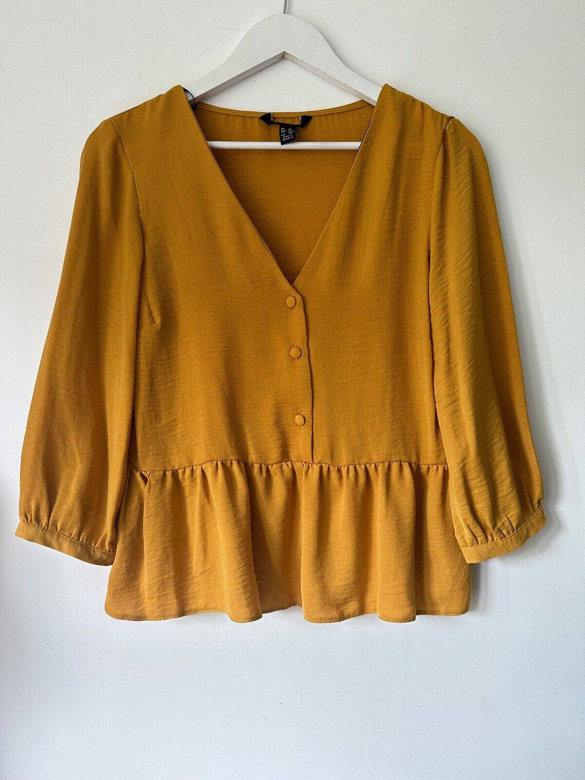 New Look Peplum Blouse Sizes 8 10 12 14 16 Grey or Yellow - BB Fashion Outlet