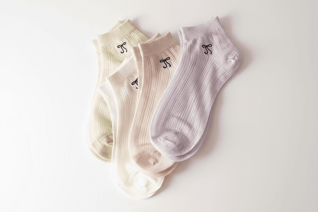 Bow Knot Cotton Ankle Socks