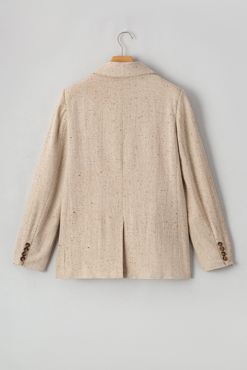 Oatmeal Single Breasted Elegant Suit Jacket - eAura