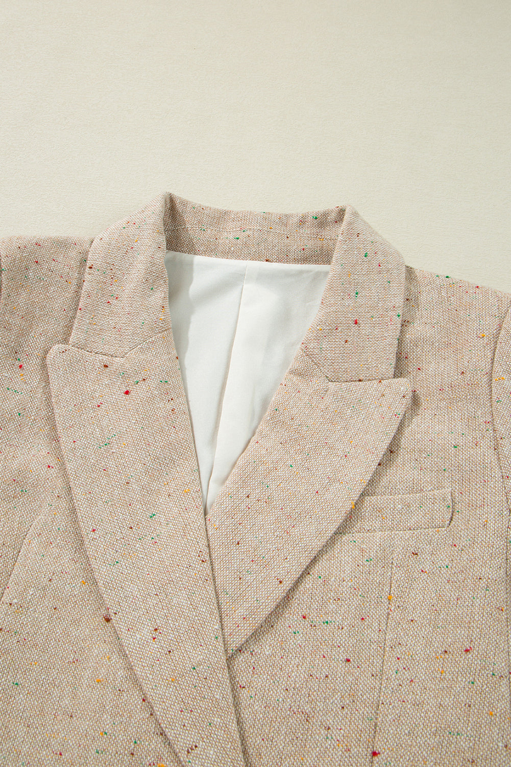 Oatmeal Single Breasted Elegant Suit Jacket - eAura