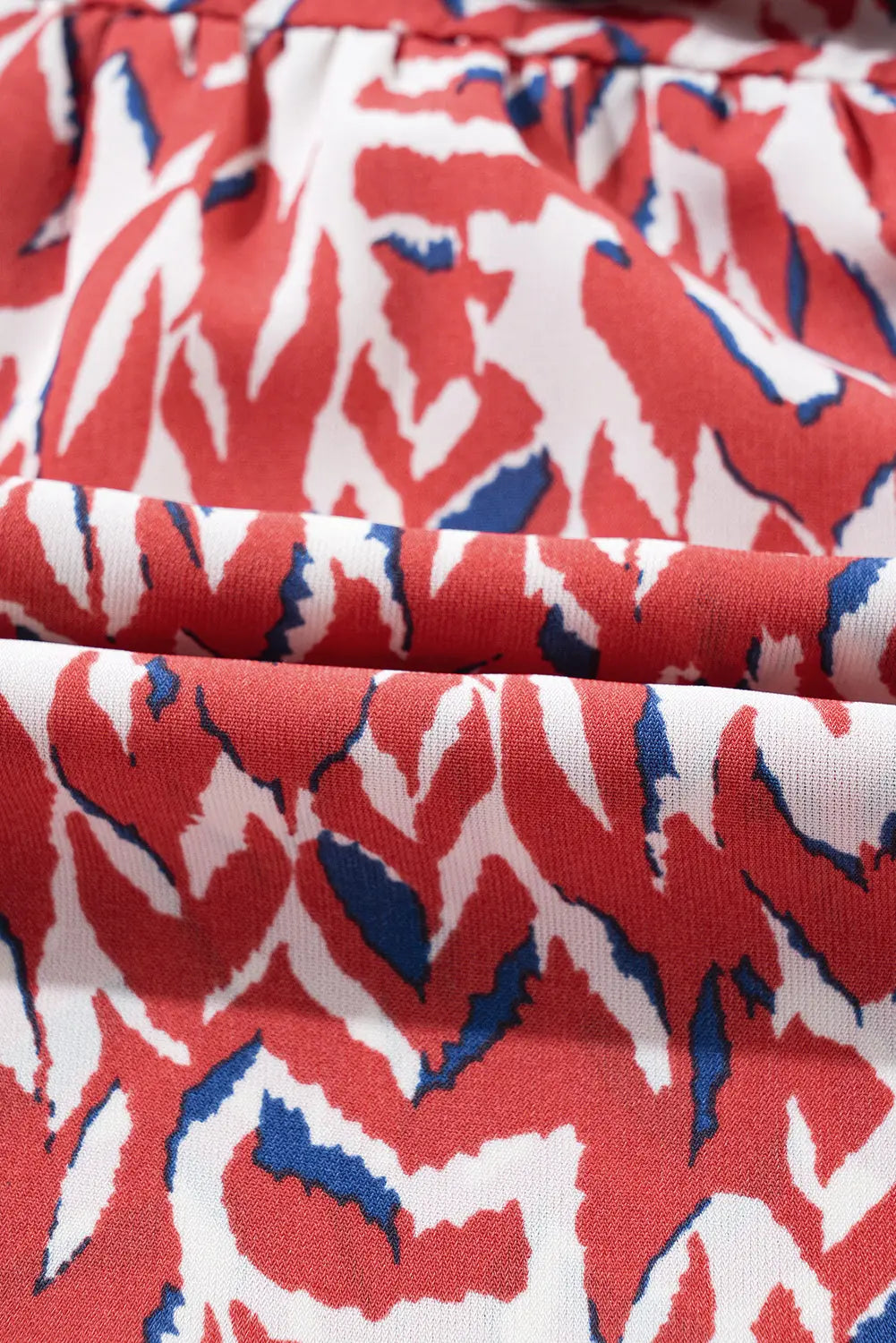 Orange Abstract Print V Neck Pleated High Waist Midi Dress - eAura