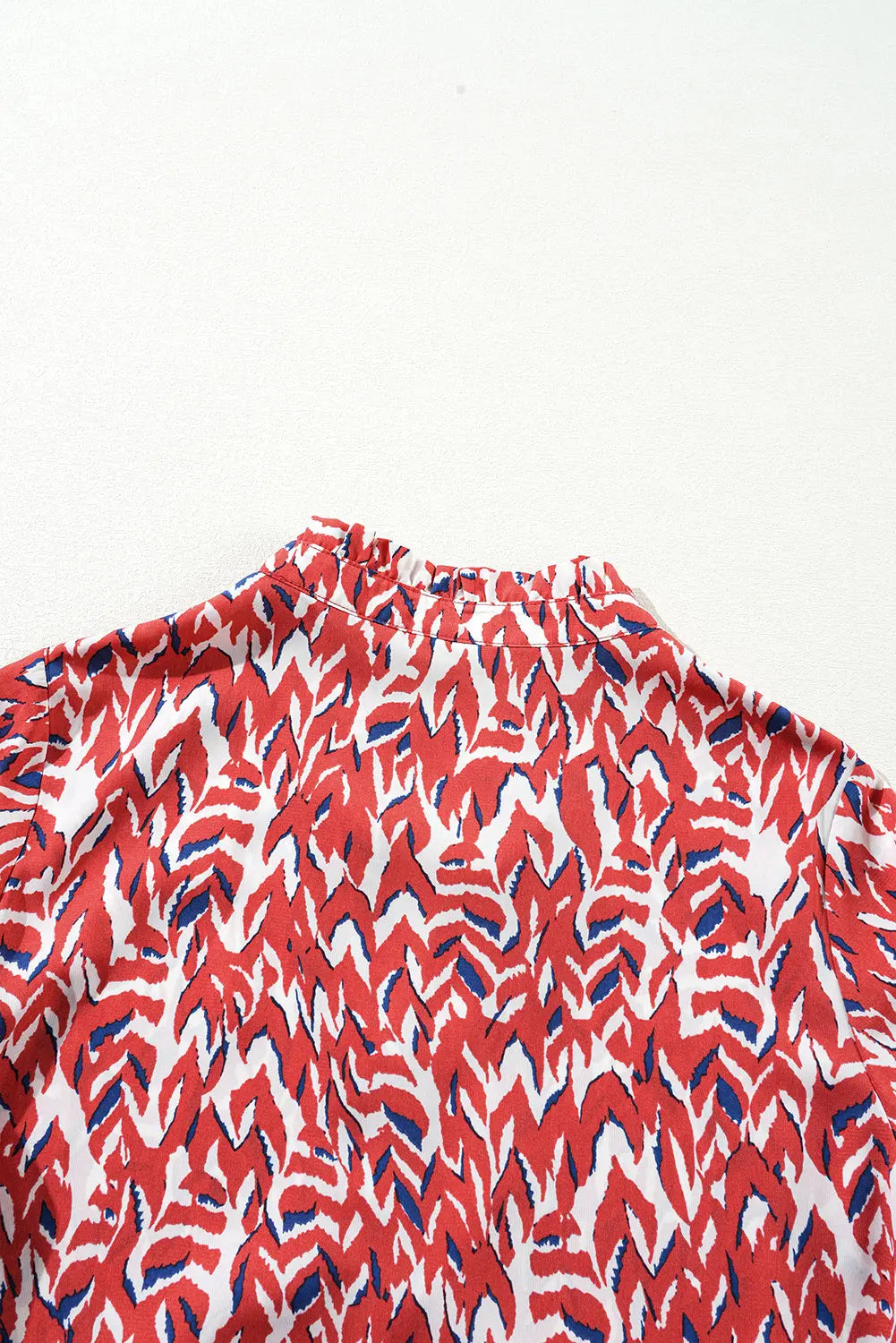 Orange Abstract Print V Neck Pleated High Waist Midi Dress - eAura