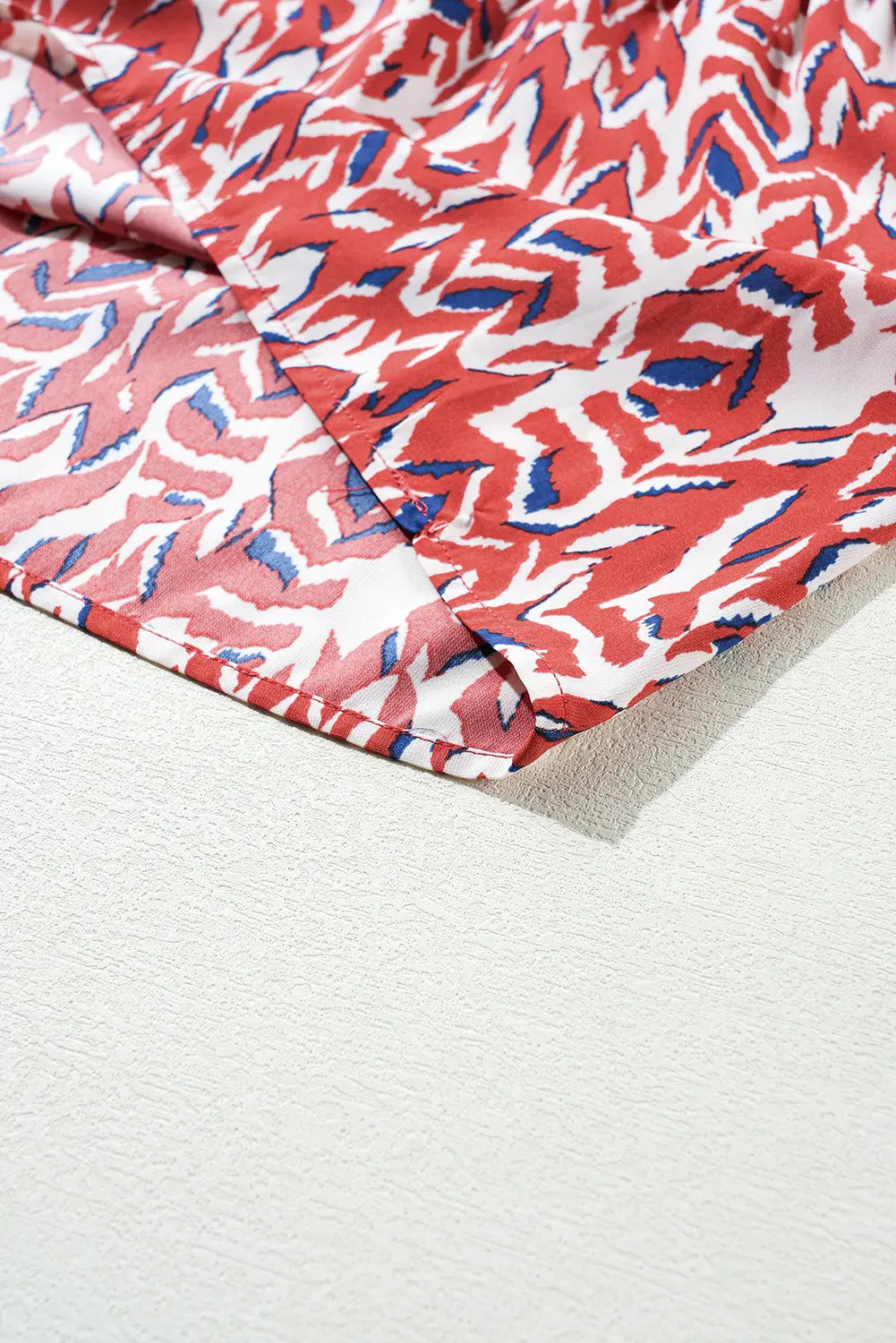 Orange Abstract Print V Neck Pleated High Waist Midi Dress - eAura