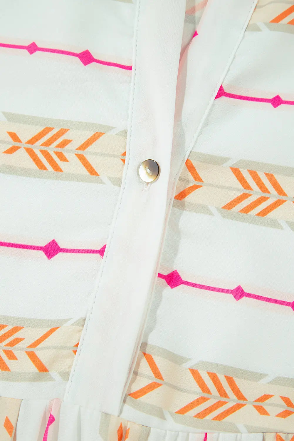 Orange Bohemian Printed Bracelet Sleeve Slit Neck Ruffled Loose Dress - eAura