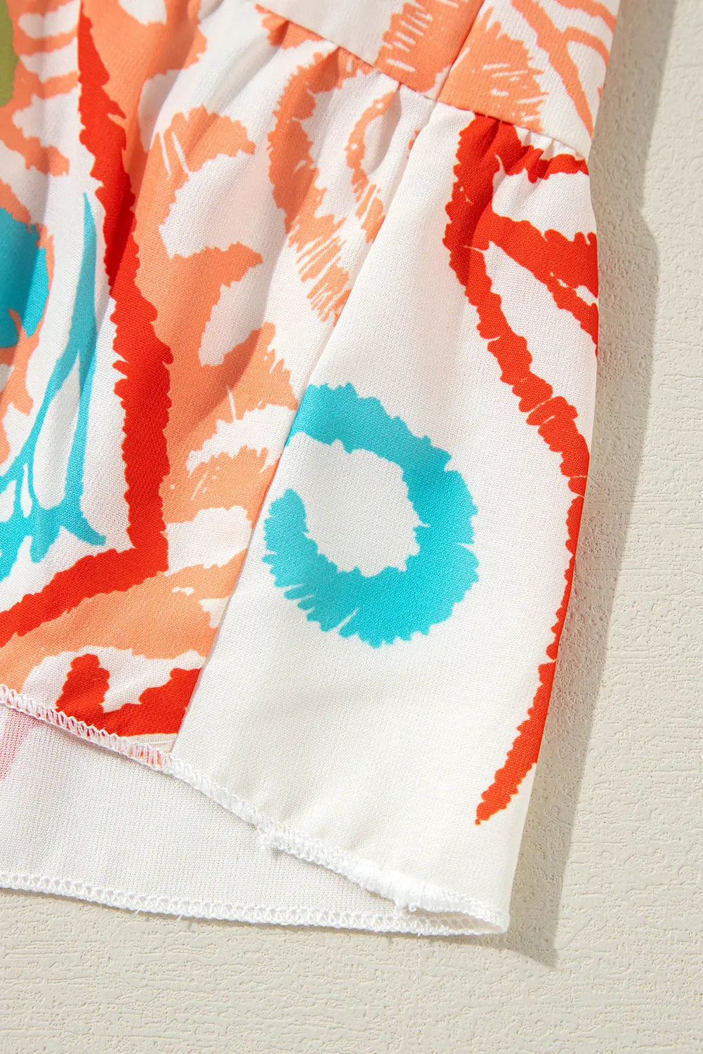 Orange Boho Paisley Print Bracelet Sleeve Mini Dress - Dresses/Mini Dresses