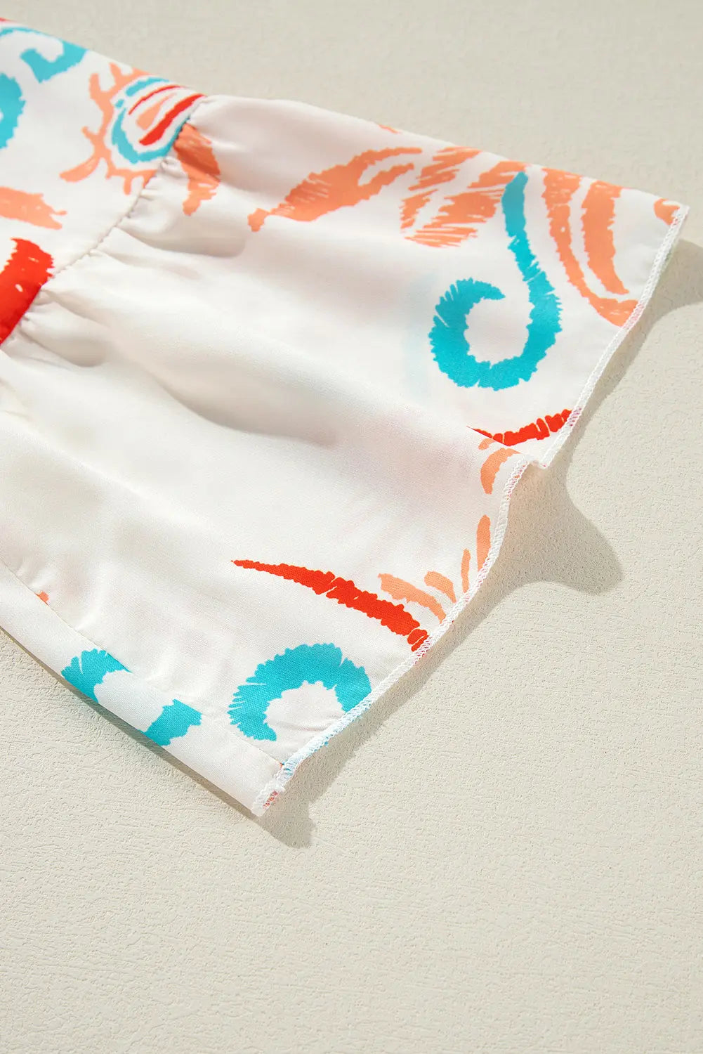 Orange Boho Paisley Print Bracelet Sleeve Mini Dress - Dresses/Mini Dresses