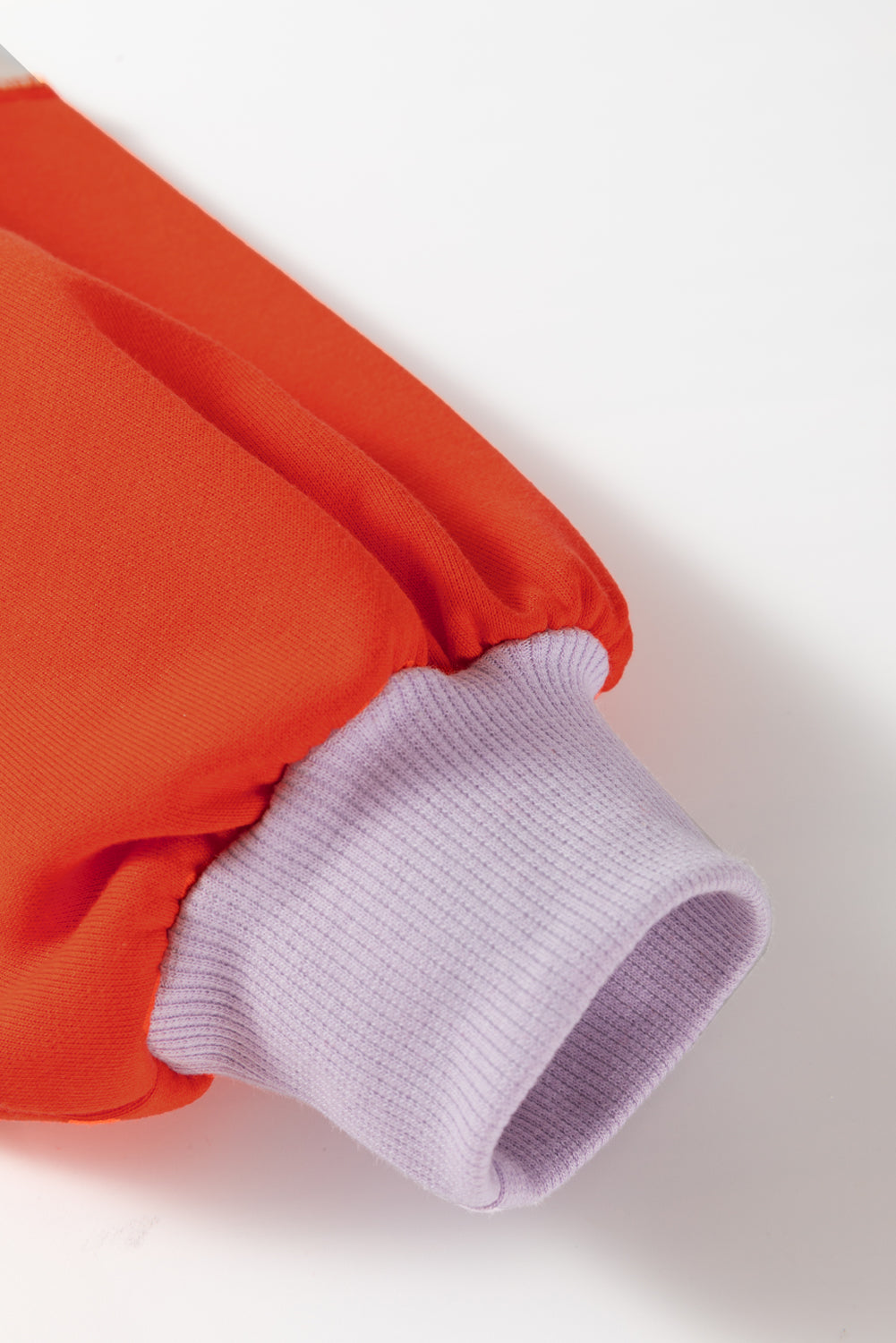 Orange Colour Block Side Slits Raglan Sleeve Loose Fit Top - eAura