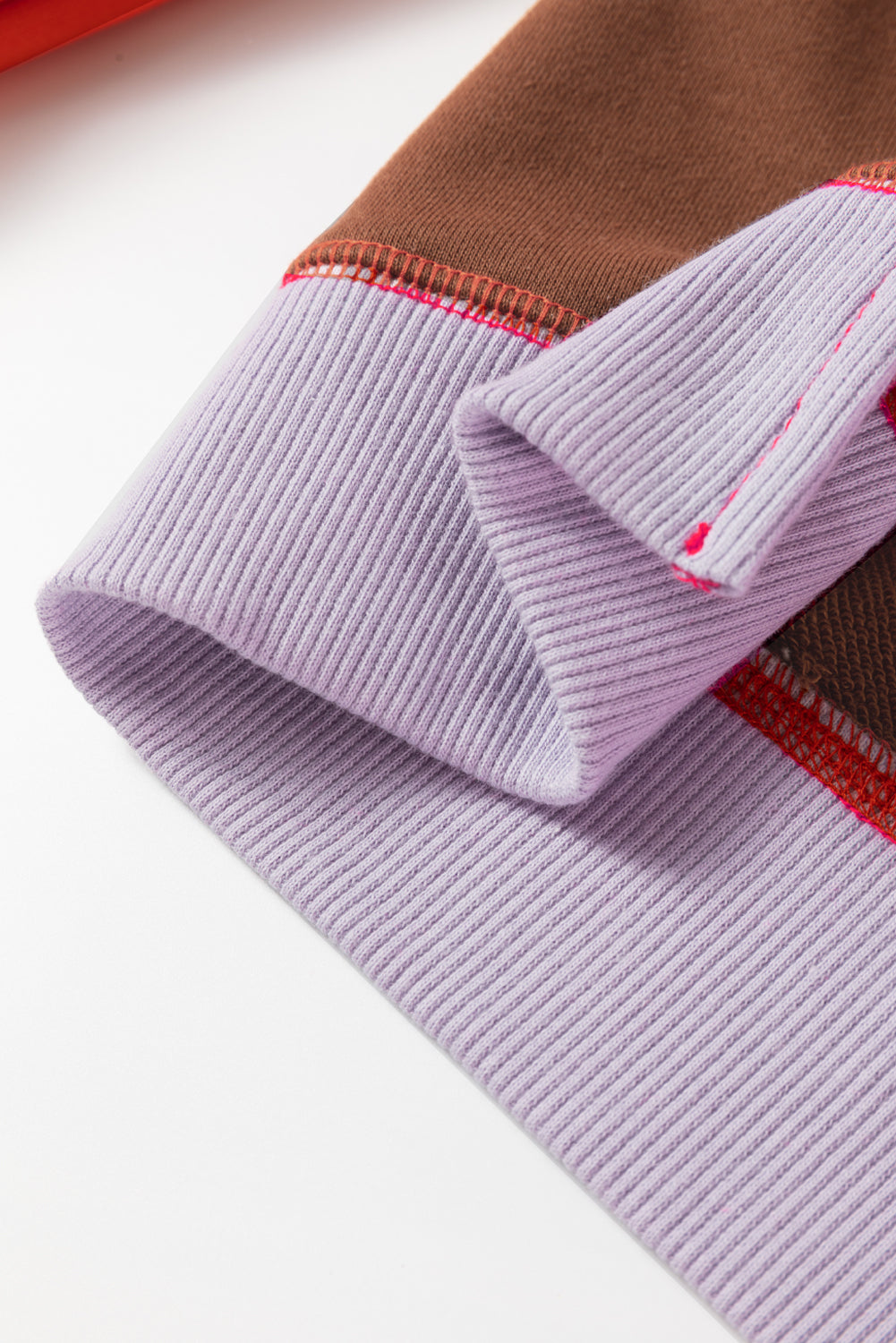 Orange Colour Block Side Slits Raglan Sleeve Loose Fit Top - eAura