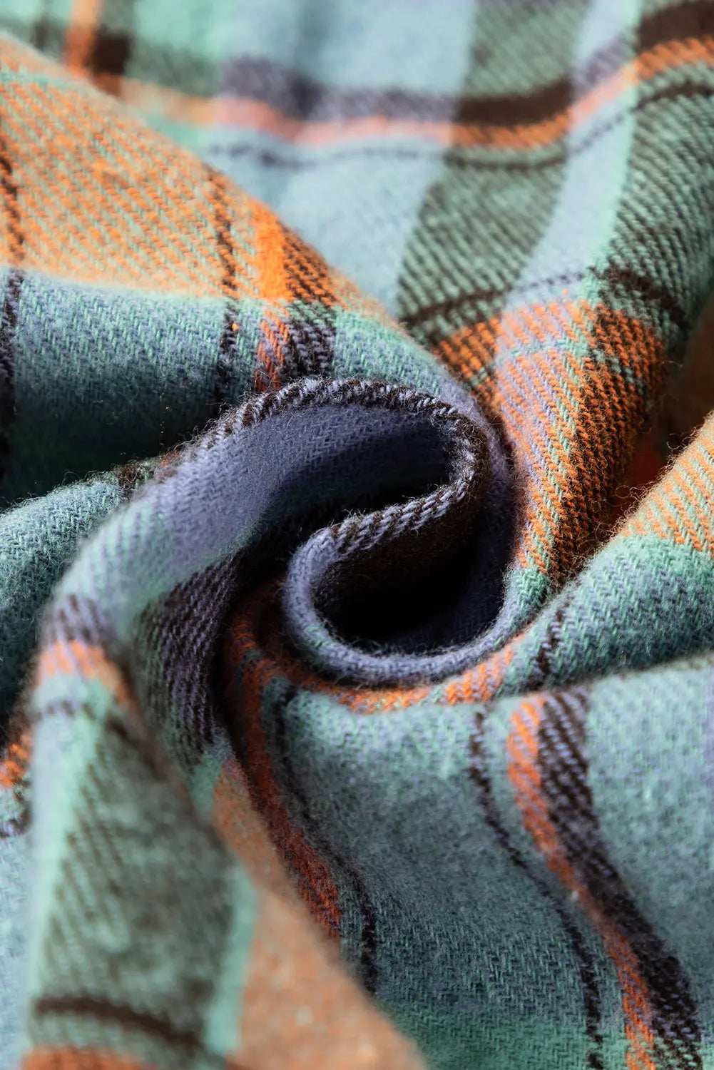 Orange Plus Size Plaid Print Buttoned Shirt - eAura