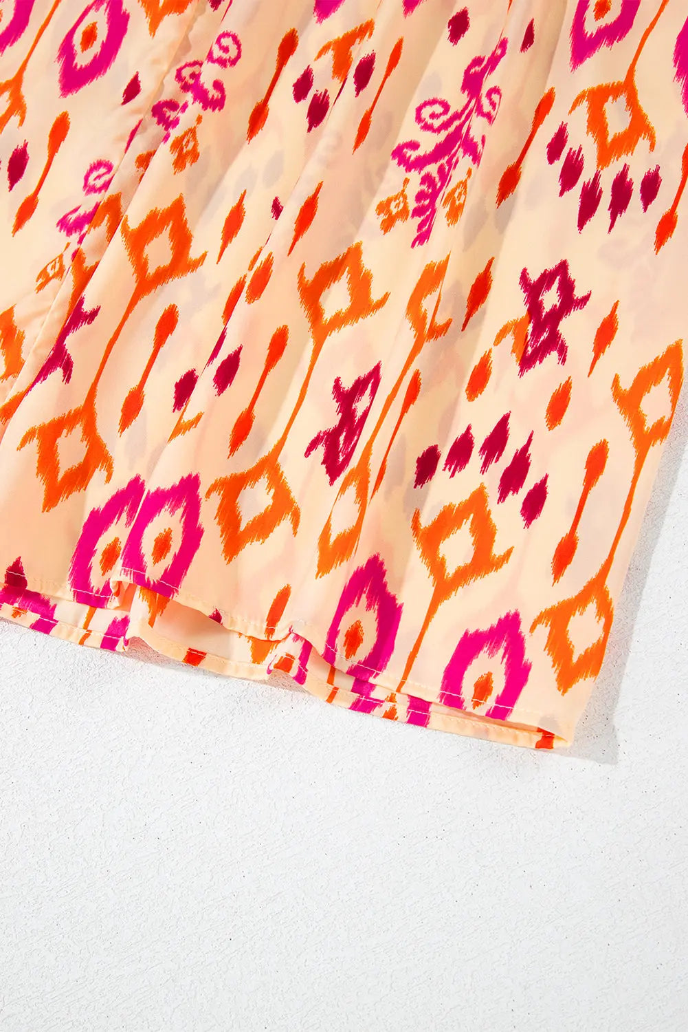 Orange Western Abstract Geometric Printed Maxi Dress - eAura