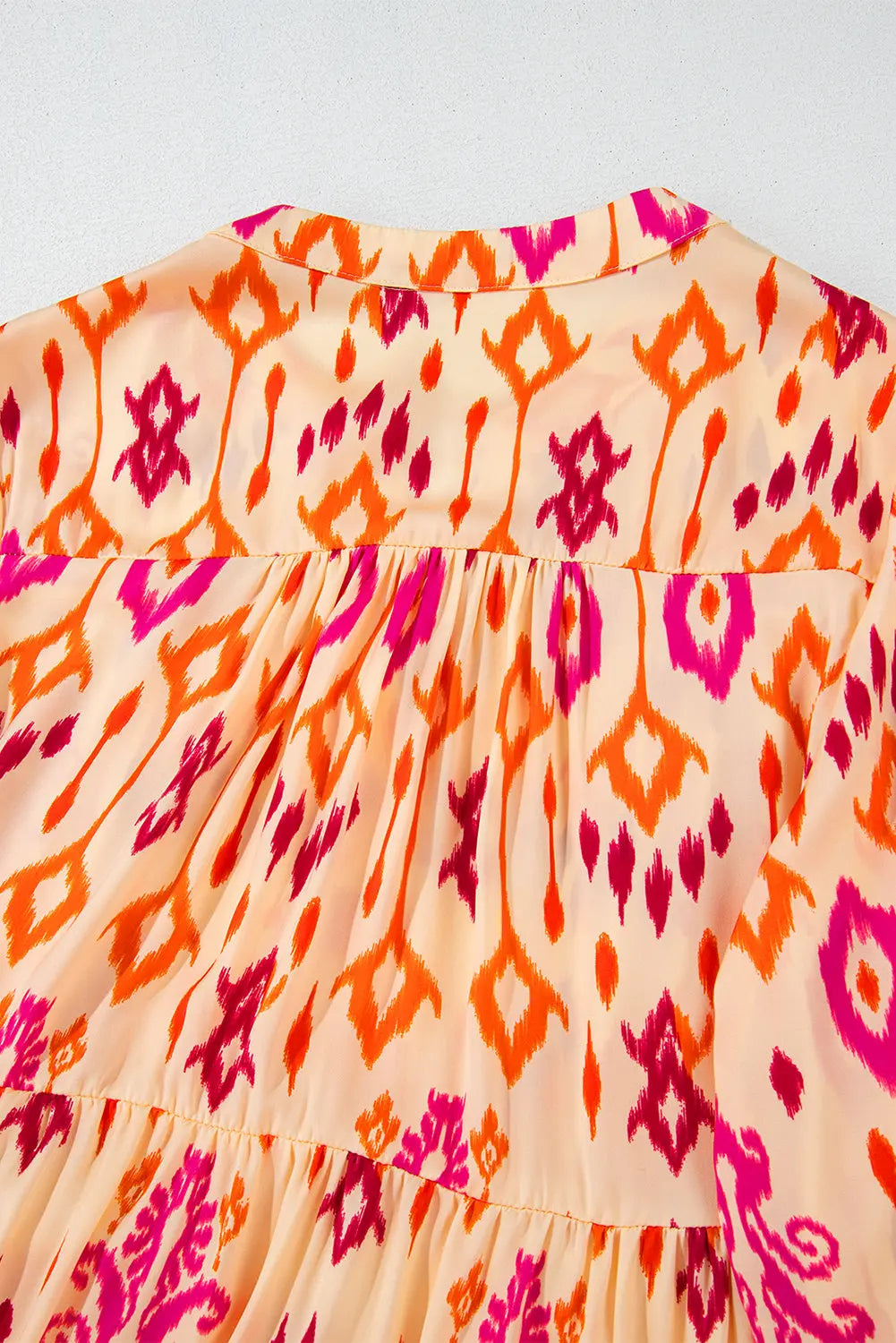 Orange Western Abstract Geometric Printed Maxi Dress - eAura