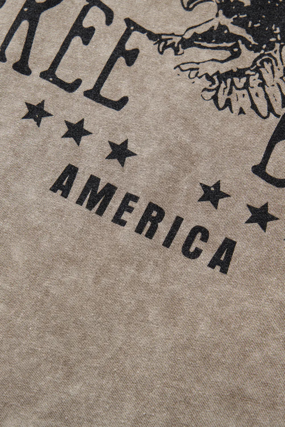 Parchment Mineral Washed FREE BIRD America Letter Graphic T-Shirt - eAura