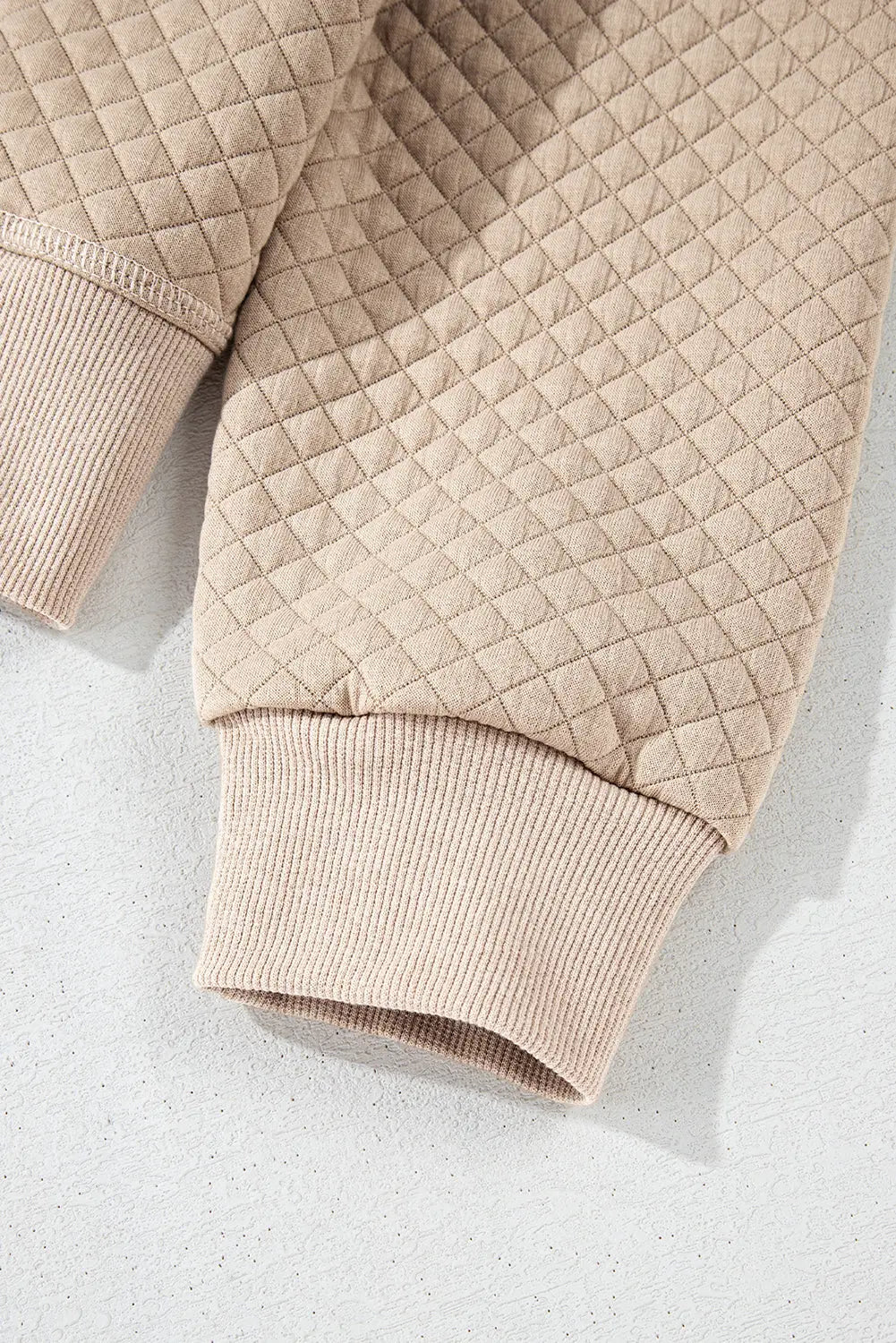 Parchment Solid Colour Quilted Long Sleeve Top and Shorts Set - eAura