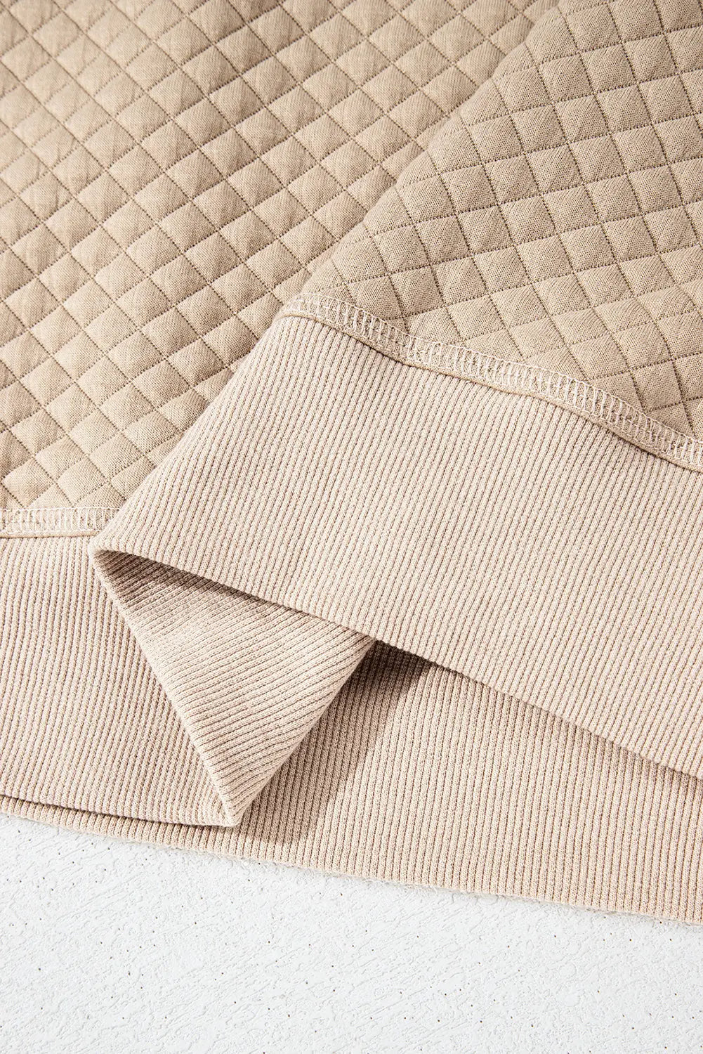 Parchment Solid Colour Quilted Long Sleeve Top and Shorts Set - eAura