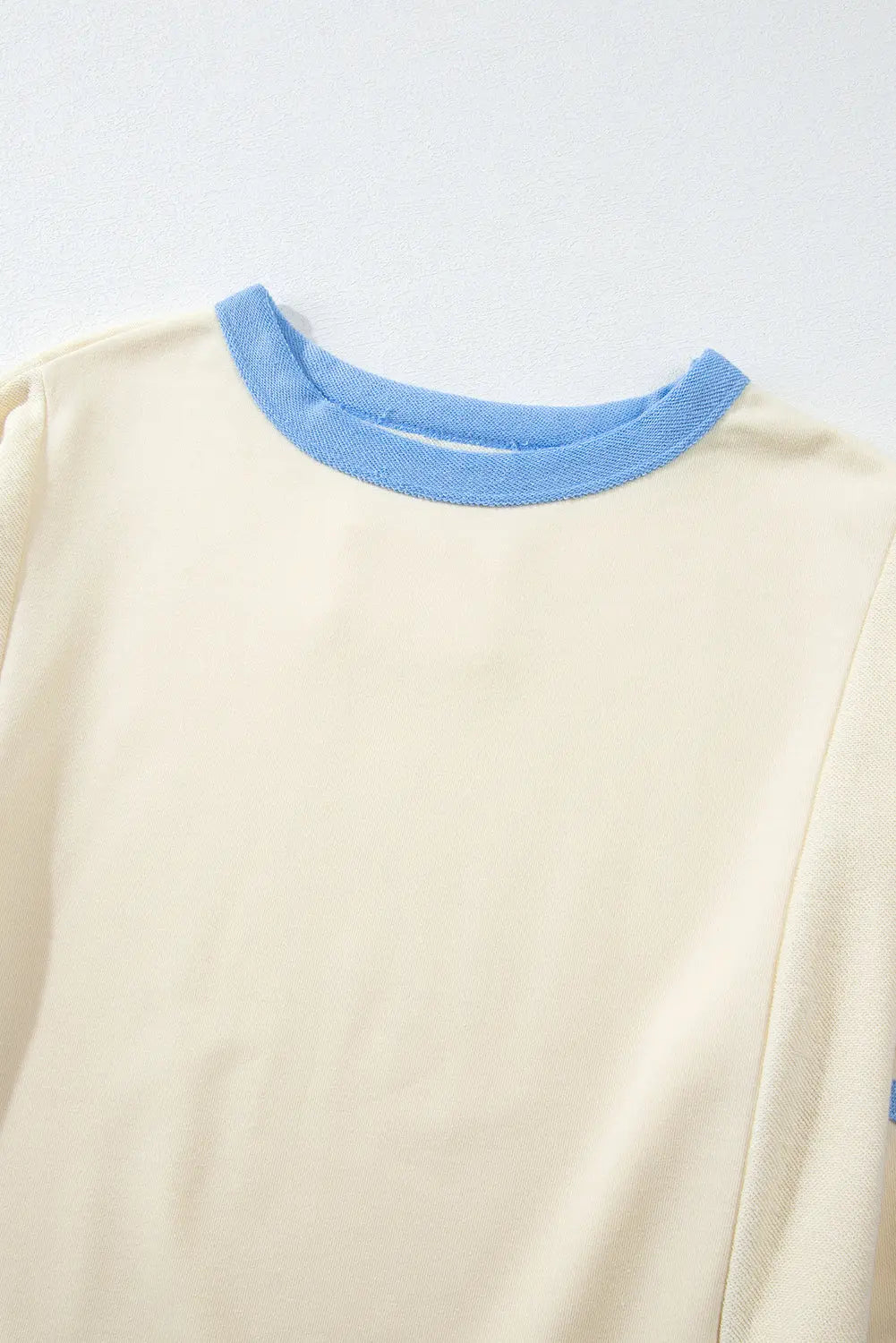 Parchment Star Patchwork Exposed Seam Oversized Sweatshirt Beagle Boutique Fashion Outlet
