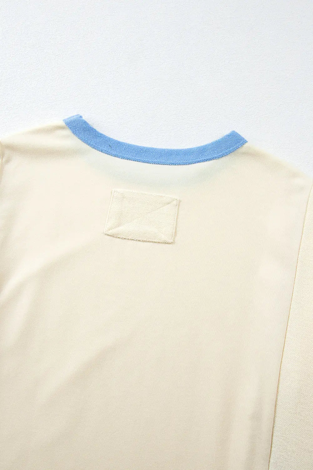 Parchment Star Patchwork Exposed Seam Oversized Sweatshirt Beagle Boutique Fashion Outlet
