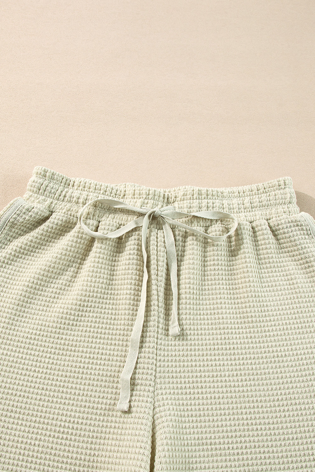 Parchment Textured Buttoned Long Sleeve Top 2 Piece Shorts Set - eAura