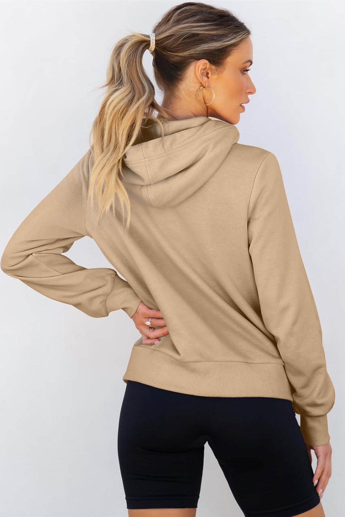 Parchment Zipped Pocket Cozy Drawstring Hoodie - eAura
