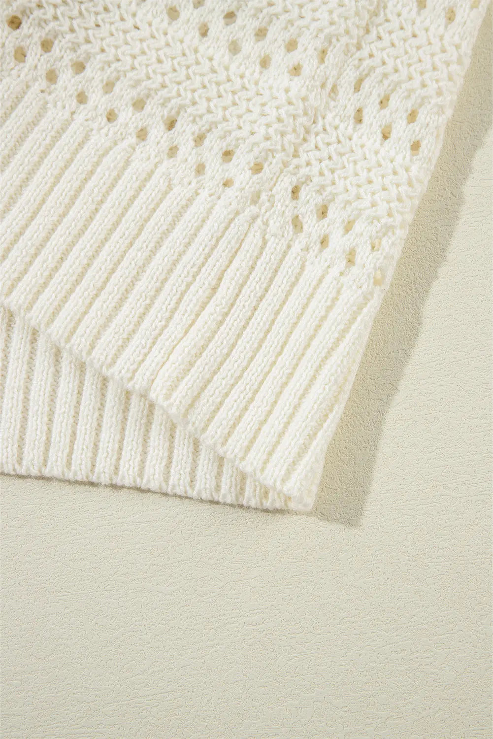 Peach Blossom Pointelle Knit Raglan Sleeve Hooded Sweater eAura
