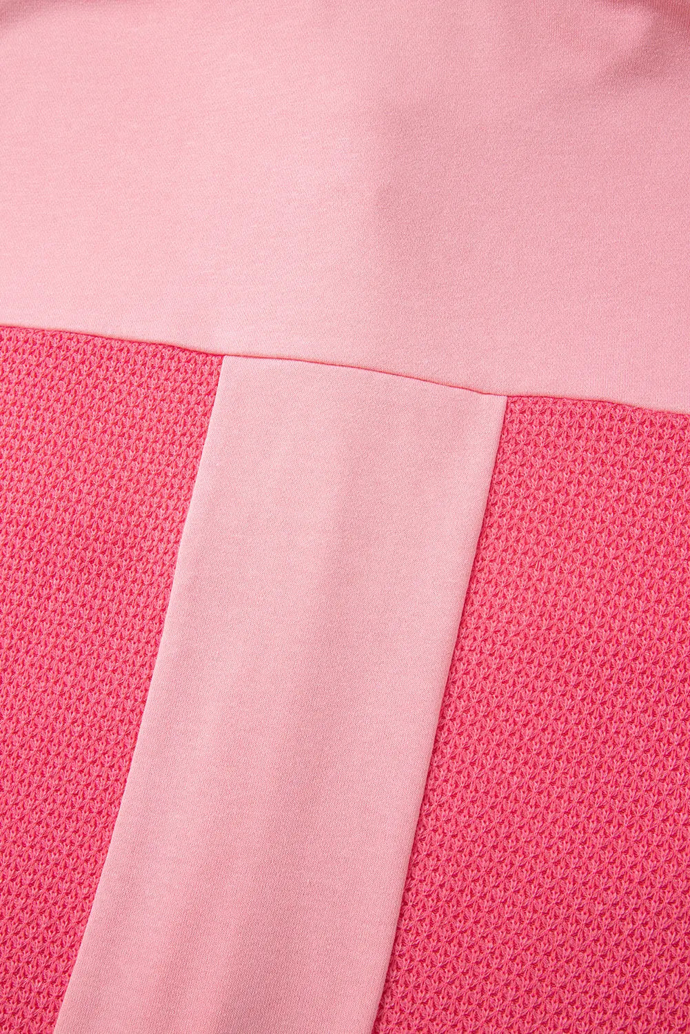 Peach Blossom Two Tone Contrast Waffle Knit Buttoned Loose Shacket Beagle Boutique Fashion Outlet