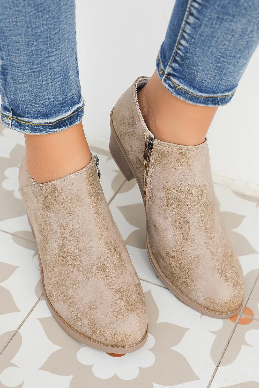 Philippine Grey Suede Ankle Boots - eAura