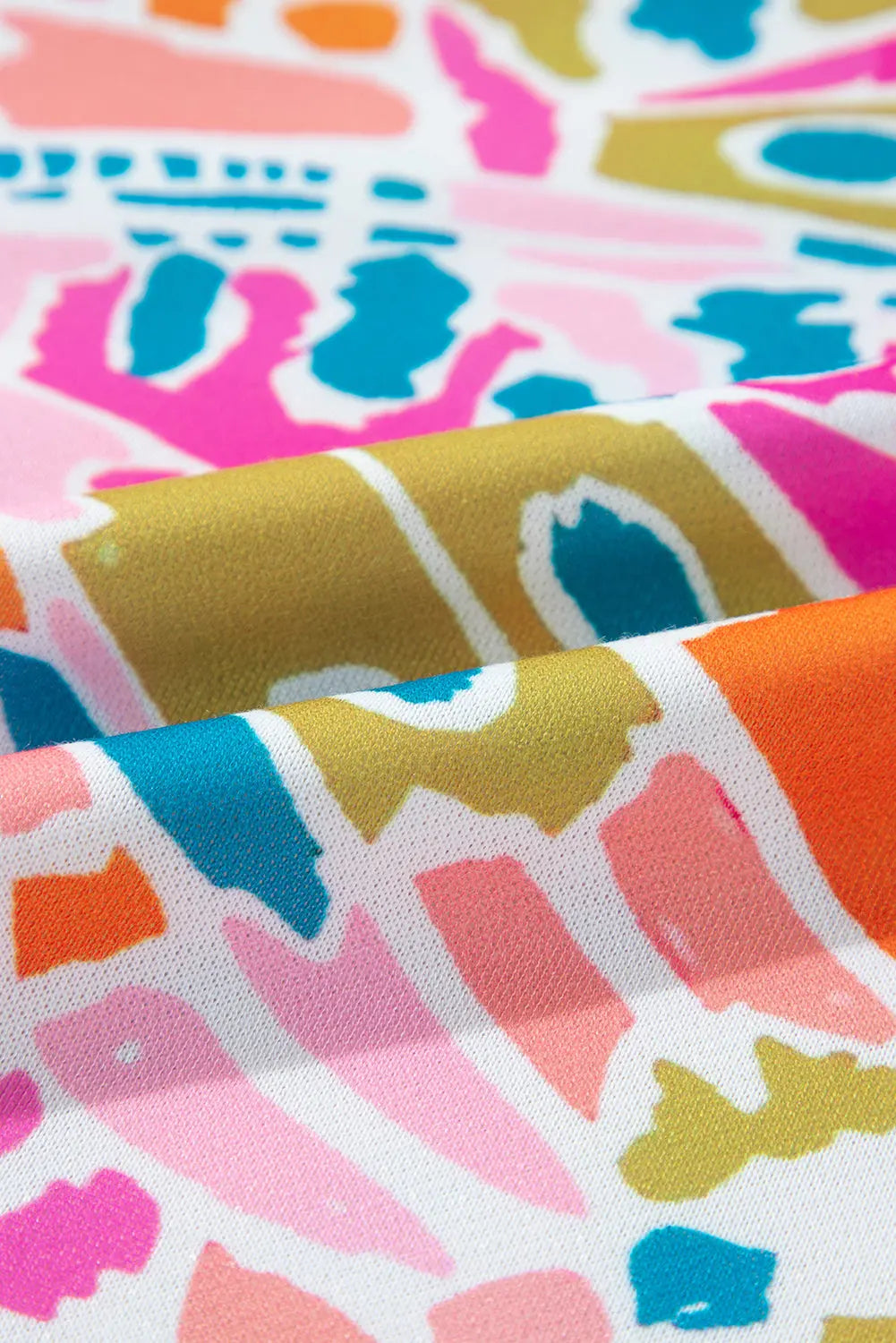 Pink Abstract Printed Drop Shoulder Loose Sweatshirt Beagle Boutique Fashion Outlet