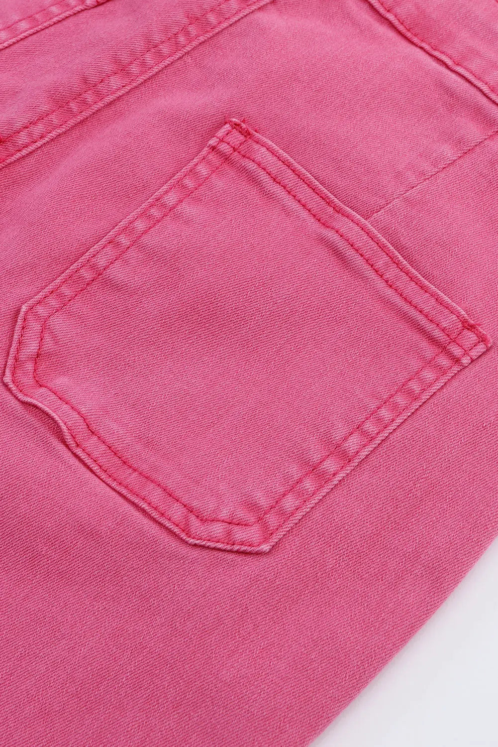 Pink Ankle-length Flare Leg Raw Hem Jeans eAura