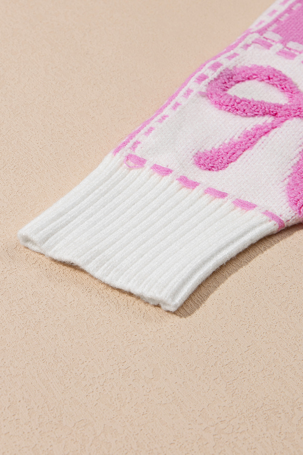 Pink Bow Knot Two Tone Checkered Crew Neck Sweater - Sweaters & Cardigans/Sweaters